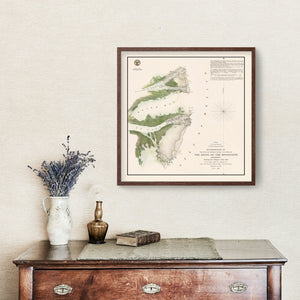 Vintage Mississippi River Delta Map 1851