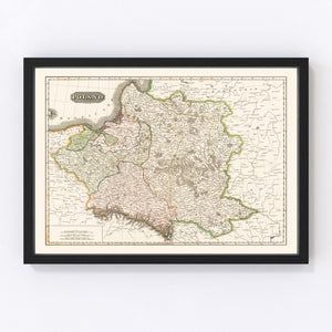 Vintage Map of Poland 1814