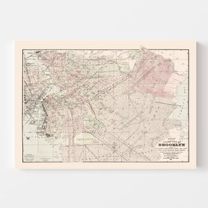 Vintage Map of Brooklyn, New York 1891