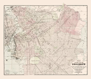 Vintage Map of Brooklyn, New York 1891