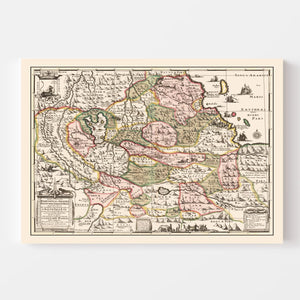 Vintage Source of the Nile, Ethiopia Map 1683