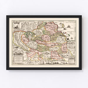 Vintage Source of the Nile, Ethiopia Map 1683