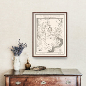Vintage Map of Argentina 1876