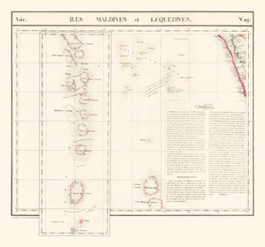Vintage Maldive Archipelago Map 1827