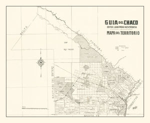 Vintage Chaco Province, Argentina Map 1920