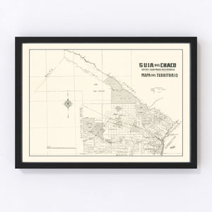 Vintage Chaco Province, Argentina Map 1920
