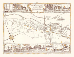 Vintage Map of Newburyport, Massachusetts 1955