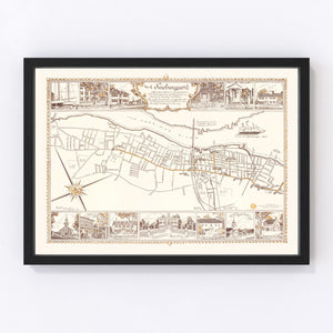 Vintage Map of Newburyport, Massachusetts 1955