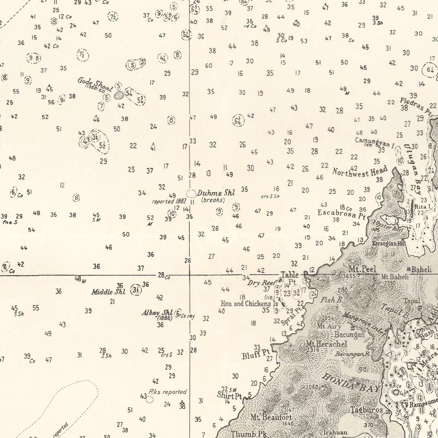 Vintage Palawan Island Map 1938