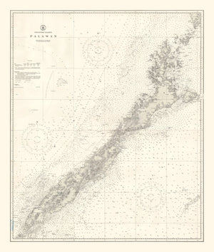 Vintage Palawan Island Map 1938