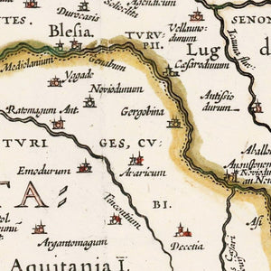 Vintage Ancient Gaul Map 1662