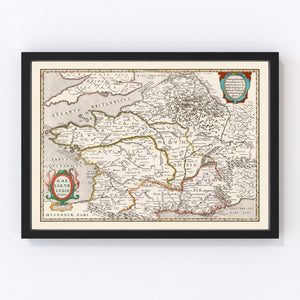 Vintage Ancient Gaul Map 1662