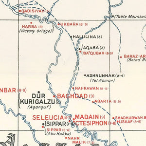 Vintage Map of the Ancient Sites of Iraq 1929