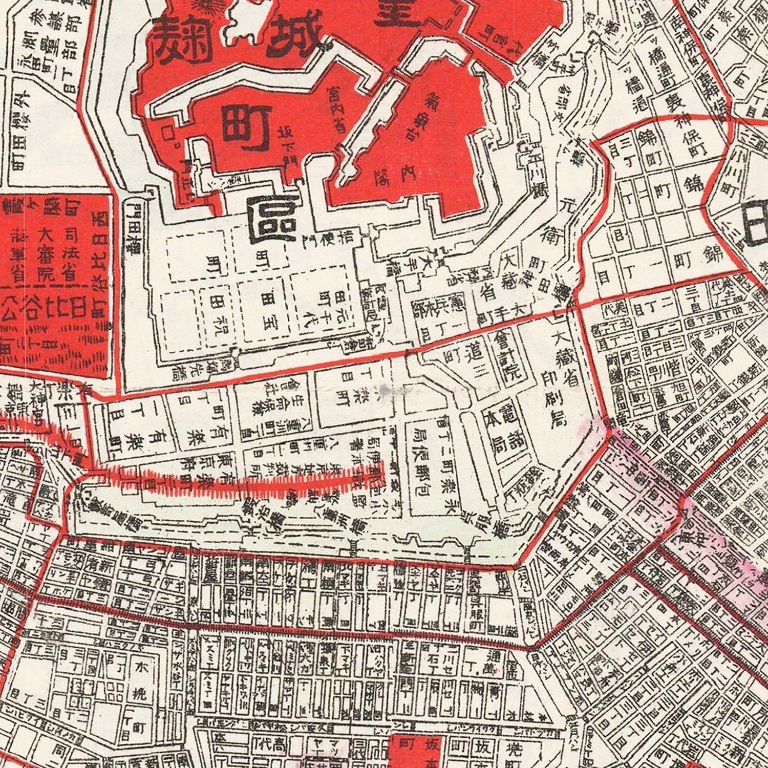 Vintage Map of Tokyo, Japan 1908