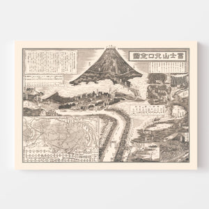 Vintage Mount Fuji Japan Map 1933