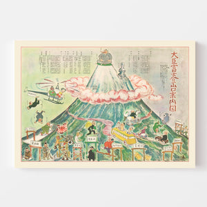 Vintage Mount Fuji Japan Map 1954