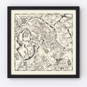 Vintage Map of Tokyo, Japan 1952
