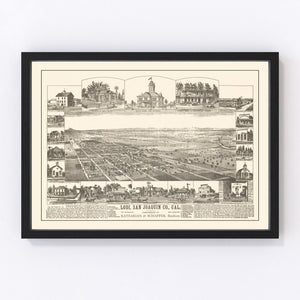 Vintage Map of Lodi, California 1870