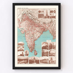 Vintage India Tourist Map 1930