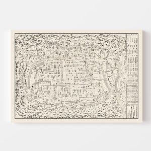 Vintage Map of Kyoto, Japan 1812