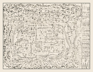 Vintage Map of Kyoto, Japan 1812