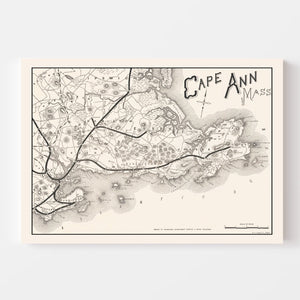 Vintage Cape Ann Map 1889