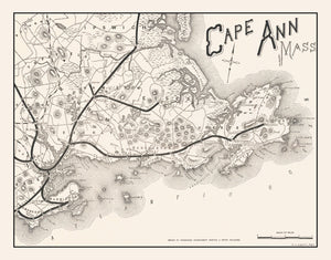 Vintage Cape Ann Map 1889