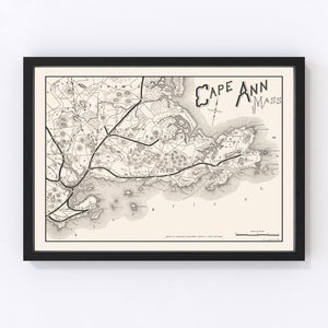 Vintage Cape Ann Map 1889