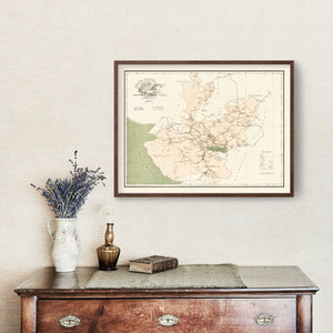 Vintage Jalisco Mexico Map 1934