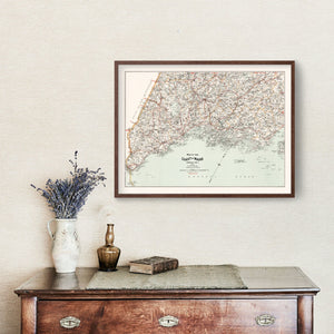 Vintage Map of Coast of Maine 1893