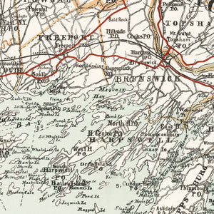 Vintage Map of Coast of Maine 1893