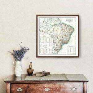 Vintage Map of Brazil 1911