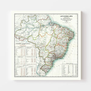 Vintage Map of Brazil 1911