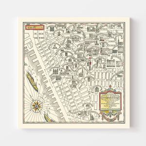 Vintage Map of Greenwich Village, New York 1934
