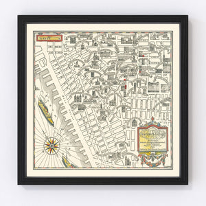 Vintage Map of Greenwich Village, New York 1934