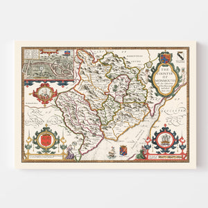 Vintage Monmouthshire Map 1676