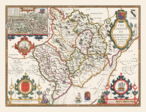 Vintage Monmouthshire Map 1676