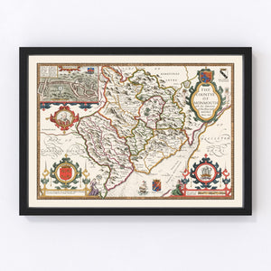 Vintage Monmouthshire Map 1676