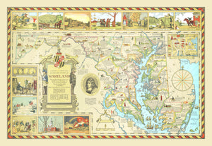 Vintage Map of Maryland 1931