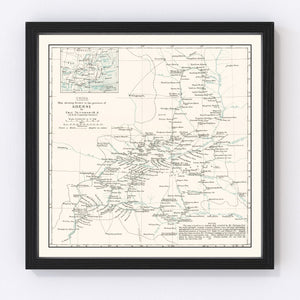 Vintage Shaanxi, China Map 1918