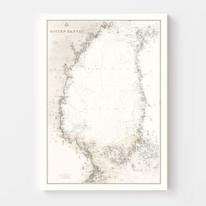Vintage Bothnian Sea Map 1868