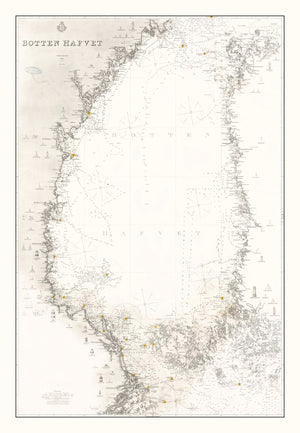 Vintage Bothnian Sea Map 1868