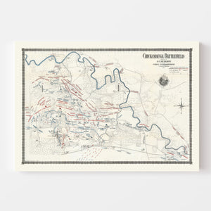 Vintage Chickamauga Battlefield Map 1895