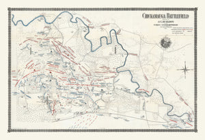 Vintage Chickamauga Battlefield Map 1895