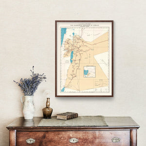 Vintage Hashemite Kingdom of Jordan Map 1955