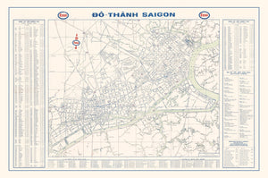 Vintage Map of Saigon, Vietnam 1968