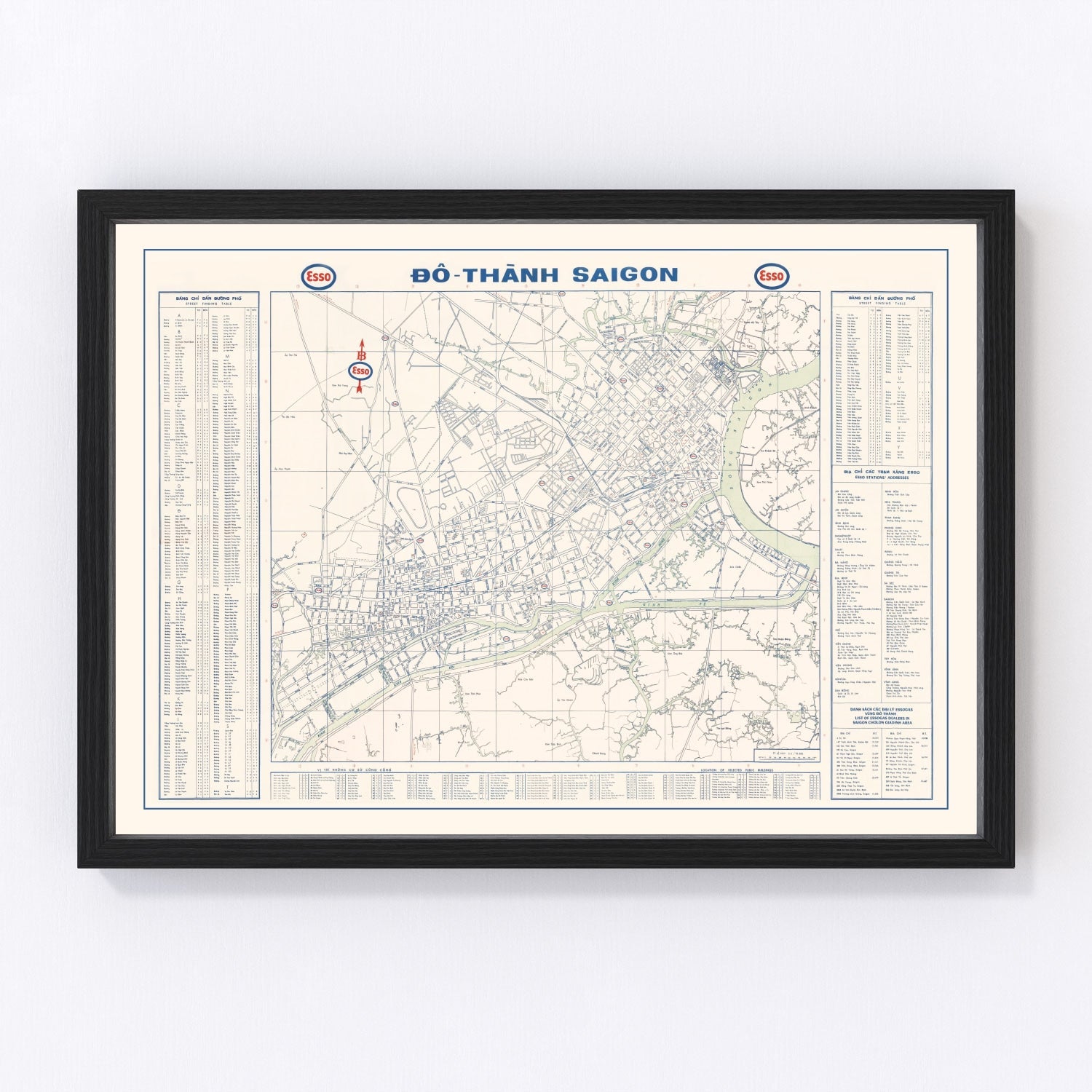 Vintage Map of Saigon, Vietnam 1968