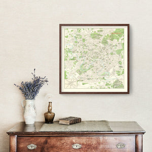 Vintage Map of Moscow, Russia 1968