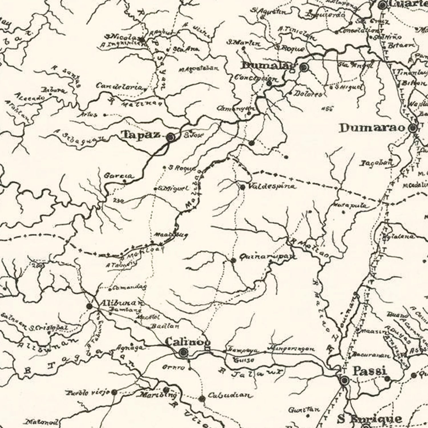 Vintage Panay, Philippines Map 1900