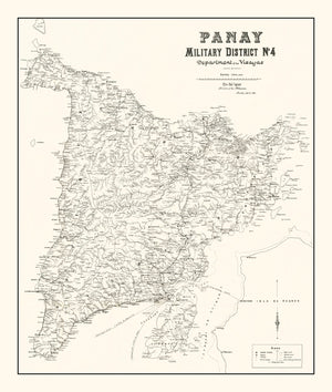 Vintage Panay, Philippines Map 1900